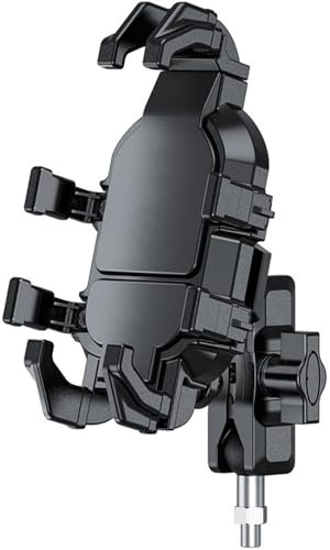 Motorrad-Handyhalterung, Motorrad-Handyhalter Mit Spiegel, Fahrradlenker-Vibrationsdämpfer Für Handys Von 3,5 Bis 7,2 Zoll
