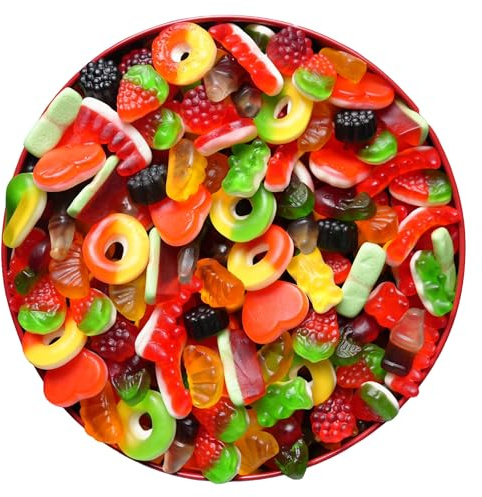 Hibisco Halal Sweets Gift Box, 1.25kg Luxury Pick & Mix Tin, Premium Candy Hamper for Sharing, Eid & All Occasions (Mixed Gummies (Sweet))