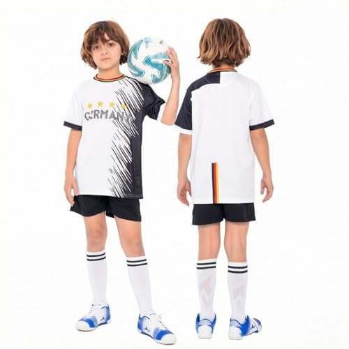 2026 Barnfotbollsdräkt set landslagsstil pojkar och flickor snabbtorkande fotbollströjor(Germany,14 Years)