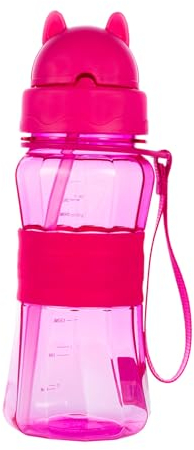 Sigdio Gourde pour Enfants avec Paille Bouteille d'eau Enfant garçons et filles Gourde Enfant Anti fuite sans BPA Gourde Sport pour Maison, École et Activités extérieure (Rose)
