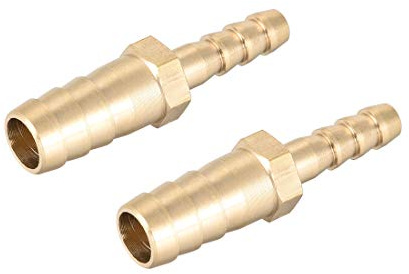 sourcing map Straight Brass Barb Fitting Reducer,Fit Hose ID 10mm-6mm 2pcs