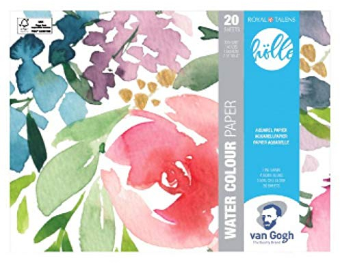 Van Gogh Aquarellpapier Block - 300g 18x24cm 20 Blatt - Feinkörniges säurefreies Papier für Aquarell- und Acrylfarben