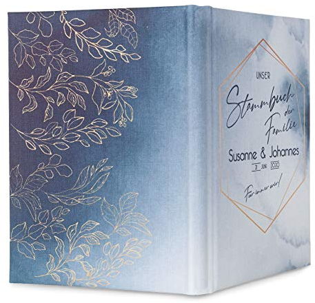 Hochzeitideal Stammbuch der Familie Familienstammbuch bedruckten Buchbinderleinen (503 - Dreamer personalisiert)