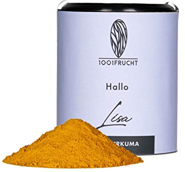 1001 Frucht Bio Kurkuma Pulver Lisa 75 Gramm I Curuma gemahlen | Bio-Kurkumawurzel-fein-gemahlen I Geprüfte Qualität aus biologischen Anbau | 100% reinem Kurkumapulver