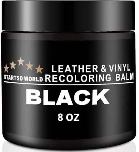 STARTSO WORLD Leather Recolouring Balm 200ml | Black Leather Repair Kit for Furniture, Leather Color Restorer for Couches | Leather Dye | Repair, Restore & Renew Old, Faded Leather