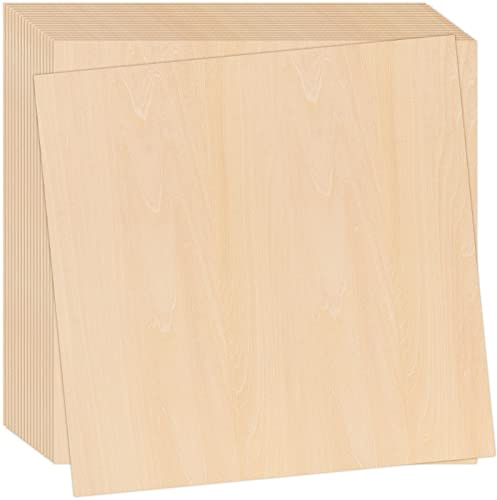 MUKLEI Lot de 18 feuilles de tilleul 300 x 300 x 2 mm, panneau de contreplaqué 2 mm, feuilles de tilleul non finies pour modèles de bricolage, pyrogravure, peinture, arts et travaux manuels