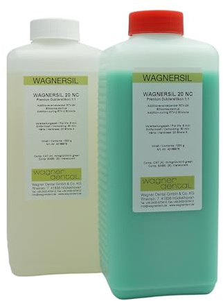 WAGNERSIL 20 NC (2 kg) | Premium dubbel silikon | blandningsförhållande 1:1 | Formsilikon | silikongummi | För tillverkning av silikonformar med epoxiharts, gips, vax etc. | DIY
