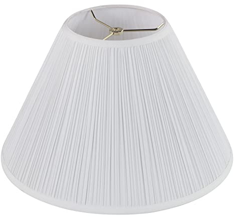 Aspen Creative 33138, Mushroom Pleated Traditional Spider Lamp Shade, Pleated White, 7 Top x 17 Bottom x 13 Slant