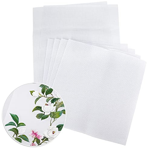6 Pezzi Tela Aida per Punto Croce, Tessuto Solubile, Bianco per Ricamo, Cucito, DIY, Prodotti Artistici e Artigianali Fatti a Mano, 30 * 30cm & 30 * 45cm