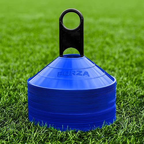 FORZA Markierungshütchen | 10 leuchtende Farboptionen – Premium hütchen mit Ständer, Für Fußball-, Rugby- und Fitnessübungen [50er- oder 1000er-Pack]