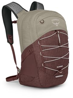 Osprey Quasar Unisex Lifestyle Backpack Sawdust Tan/Raisin Red O/S