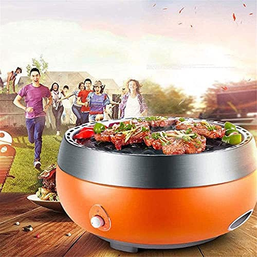 Barbecue électrique barbecue barbecue électrique barbecue multifonctions coréenne barbecue sans fumée ménage / extérieur portable grillaison plaque de barbecue faible et saine Barbecue orange [Energy