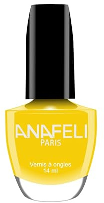 Vernis à Ongles ANAFELI - Jaune canari n° 98 - Pinceau large pour une application facile