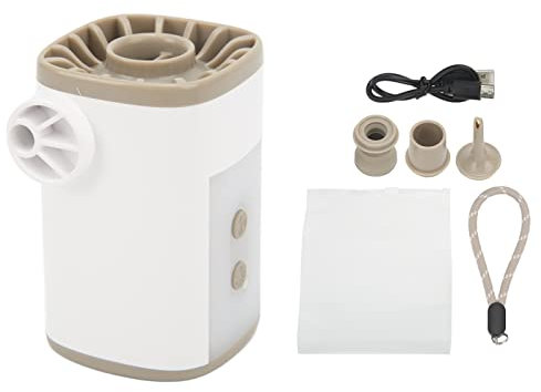 Tragbare Luftpumpe Mit 2 Düsen, 2 Modi, 3600-mAh-Akku, USB-Aufladung, Multifunktion Und LED-Licht – Ideal Für Outdoor-Camping Und Aufblasbare Matratzen