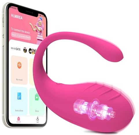 PINTLE 2 in 1 Vibration Sex Spielzeug für die Frau APP Leise Vibrator mit 10 Modi Erotisches Wasserdichter Klitoris Vibrator G-Punkt Vibratorensets für Frauen Vibrator für Unterwegs Vibro Ei Pink
