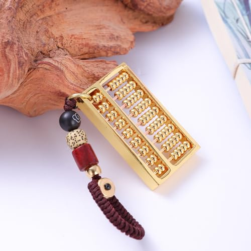 Ailuter 9 Gears Mini Brass Abacus Mini Copper Abacus Chinese Math Calculating Tool，Can be Used as Decoration, Pendant, Jewelry, a Variety of use scenarios