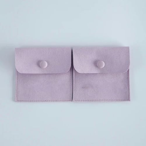 SUOCMG 50 Stück Samtbeutel mit individuellem Logo, Druckknopf, Schmuckbeutel, personalisierte kleine Verpackung, Ringbeutel mit Kordelzug, Lila mit Logo, 8 x 8 cm