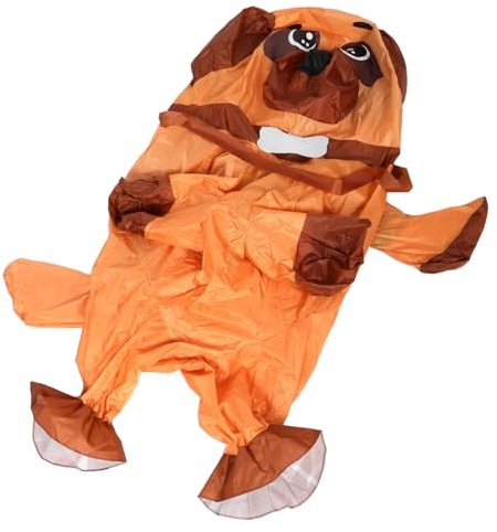 AOKWAWALIY Aufblasbares Mops-Hundekostüm Luftblasen-Fahrt Auf Welpenkostümen Lustiges Reittierkostüm Für Halloween-Karneval Weihnachtsfeierzubehör