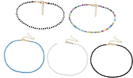 COLLBATH Halskette Modeperlen Für Damen Und Mädchen Einfache Farbige Reisperlen Langlebiges Material Für Eleganten Tragen