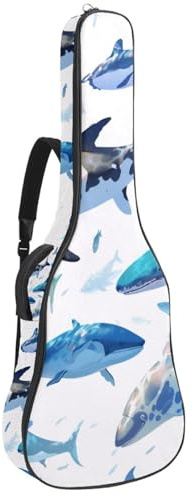 Gitarrentasche in voller Größe, 101,6 cm, 104,4 cm, 106,7 cm, Tragetasche für E-Bass, klassische Gitarre, Meeresschildkröte, nahtloses Muster, Mehrfarbig 04, 42.9x16.9x4.7 in, Lässiger Tagesrucksack