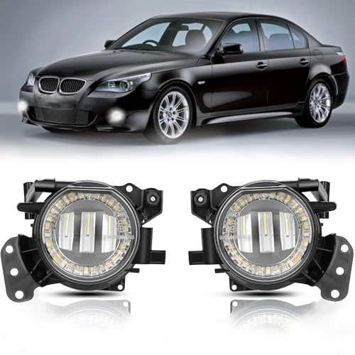 TangMiGe LED dimljus för BMW 5-serien (E60 E61, 525i 525xi 528i 528xi 530i 530xi 535i 535xi 545i 550i), 07/2003–09/2010, allt endast för M paketstötfångare / M Tech Sport (LED-glödlampa)
