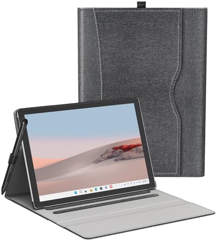 Funda para Microsoft Surface de 10 pulgadas Go 3/2/1 (2021/2020/2018), cartera de visualización de múltiples ángulos con soporte para lápiz capacitivo, compatible con teclado Surface Type, color negro
