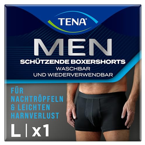 TENA Men - Caleçon de Protection Lavable Homme - Pour les Fuites Urinaires Légères - Coupe Classique - Noir - L