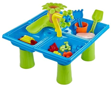 Générique Sand- och vattenspelbord | Strandaktivitetsbord med tillbehör - Sensoriskt pedagogiskt spel, bad- och trädgårdsleksaker för inomhus/utomhus