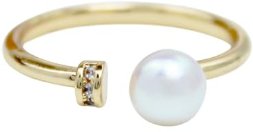 Femmorya Minimalistischer Perlenring – Einstellbar, mit Süßwasserperle, für eleganten Look