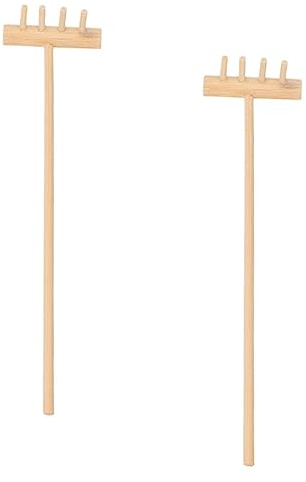 VINTORKY 2pièces Mini Râteau De Jardin Zen Outils pour Bac à Sable Lot de Râteaux De Méditation Accessoire De Jardinage Compact