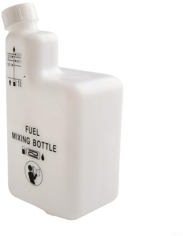 Yuanpgky Botella mezcladora de aceite de gasolina de 1 litro para 2 motores con marcas de relación clara 32:1 50:1 40:1 25:1 - Contenedor de medición de combustible y aceite compatible con motosierras
