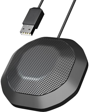 Haofy Microfono da Tavolo USB Omni Ad Alta sensibilità per Computer, qualità Audio Chiara per PC/laptop, Distanza di Ripresa, per Conferenze Aziendali/giochi/chat Video, 1 Pezzo (presa usb)