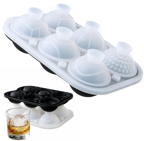 Eiswürfelform Silikon, Groß Eiswürfel Form mit Deckel Eiswürfelbehälter Rund Eeiswürfel Kugel 6-Fach Eiswürfelbereiter, BPA Frei Ice Cube Tray für Bier Cocktails Whisky