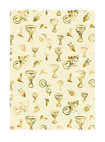 Ursus Fotokarton Bastel Design Papier für Konfirmation / Kommunion, Serie Charity in gold, Kelch Motiv 02, 25 Blatt in A4