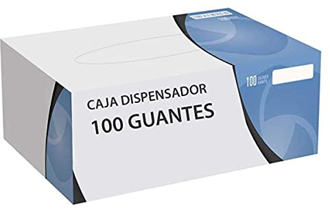 Clim Profesional® Guantes desechables de Vinilo Blanco/Natural. Caja dispensadora con 100 uds. - Talla Grande