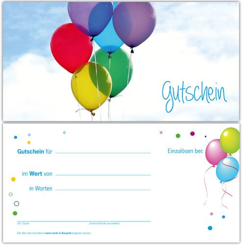 10 Gutscheine Gutscheinkarten Geschenkgutscheine – edel neutral Luftballon