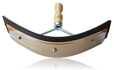 Schweißmesser Edelstahl mit Holzhandgriff für Pferd Esel Ziege und 2-in-1 Funktion zum Abstreifen und Reinigen (Holzgriff 2-in-1 Funktion)