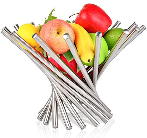 Obstschale für Küchentheke, Großer Obstkorb, moderner Obsthalter für Tisch, Edelstahl, Obstständer, kreative Wohnkultur, Brot, Gemüse, Aufbewahrung, Organizer