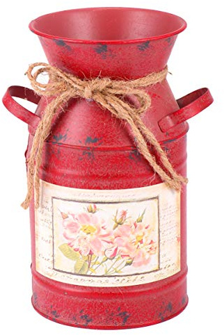Milisten Verzinkter Blumeneimer 7.48In Handgemachter Retro Garten Eimer Kesselform Für Innen- Und Außendekoration Blumenarrangement Wasserkocher