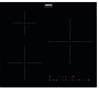 Zanussi ZITX633K Placa de Inducción, 3 Zonas de Cocción, Temporizador, Calentamiento Automático, Alerta de Minutos, Bloqueo de Seguridad, Avisador Acústico, Control Táctil, Sin Marco, Negro, 60 Cm