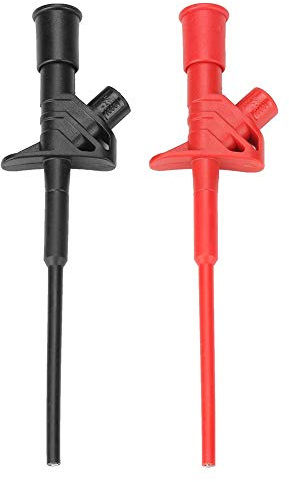2 PCS Multimeter Kabel Prüfsonde, Isolierte 10A Krokodilklemme Mit 4mm Bananenbuchse, Abnehmbare Sonde Messspitze Schwarz + Rot