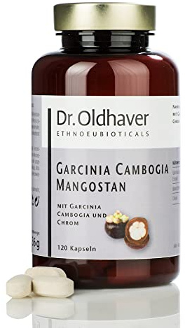 Dr. Oldhaver Garcinia Cambogia Mangostan Extrakt (120 Presslinge) - Hydroxy Zitronensäure (HCA) - Hochdosiert | mit Chrom für Stoffwechsel und Blutzuckerspiegel