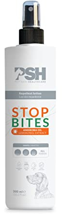 PSH PET SKIN HEALTHCARE Stop Bites Lotion - Loción Stop Parasitos - 300 ml, Blanco