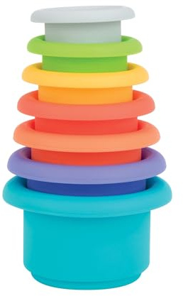 Nuby Splish Splash | Gobelet de Bain en Silicone | Jouet de Bain | 5 Pack | 9+ Mois