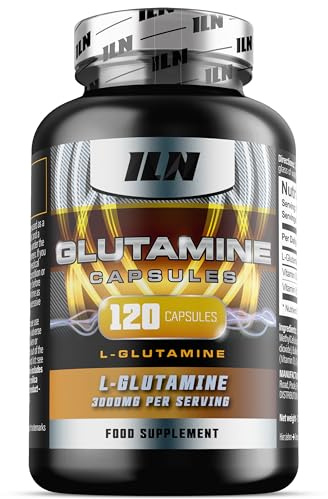 Glutamine - 3000mg L Glutamine Per Serving - Enhanced with D3 & B12 - Vegan and Vegetarian L-Glutamine (120 Capsules)