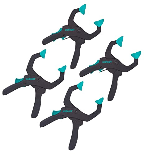 wolfcraft Ratschenzwingen-Set für Hobby und Handwerk, 4-tlg. I 8625000 I Für kraftvolle Spannanwendungen mit 40 oder 60 mm Spannweite - Made in Europe