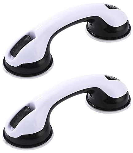 Haltegriffe Für Das Saugbad, 2 PCS Rutschfester Griff Haltegriff mit Saugnapf, Duschgriff Mobiler, Haltegriff mit Saugnapf, für Badezimmer, Kinder und ältere Menschen (Schwarz)