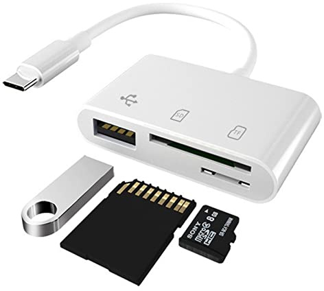 Haedot USB C to SD/Micro SD Card Reader, 3 in 1 USB to Type-C Camera Connection Kit Adapter,SD TF Card Reader Adapter for New iPad Pro, MacBook Pro/Air, ChromeBook,Samsung and More