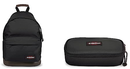 EASTPAK Wyoming Rucksack, 40 cm, 24 L, Schwarz (Black) & Oval XL Single Federmäppchen, 22 cm, Schwarz (Black)