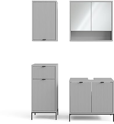 Vicco Badmöbel-Set Eliza, Grau, 70 cm